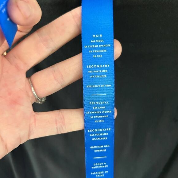 Kit And Ace Black Midi Pencil Skirt Wool Blend Zip Front Slit Office Womens Sz 4 - Picture 5 of 9